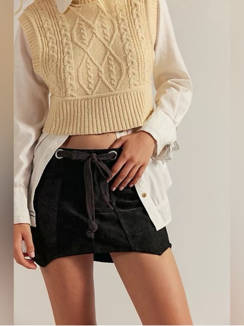 NWT FP Moxie Vegan Suede Mini Skirt